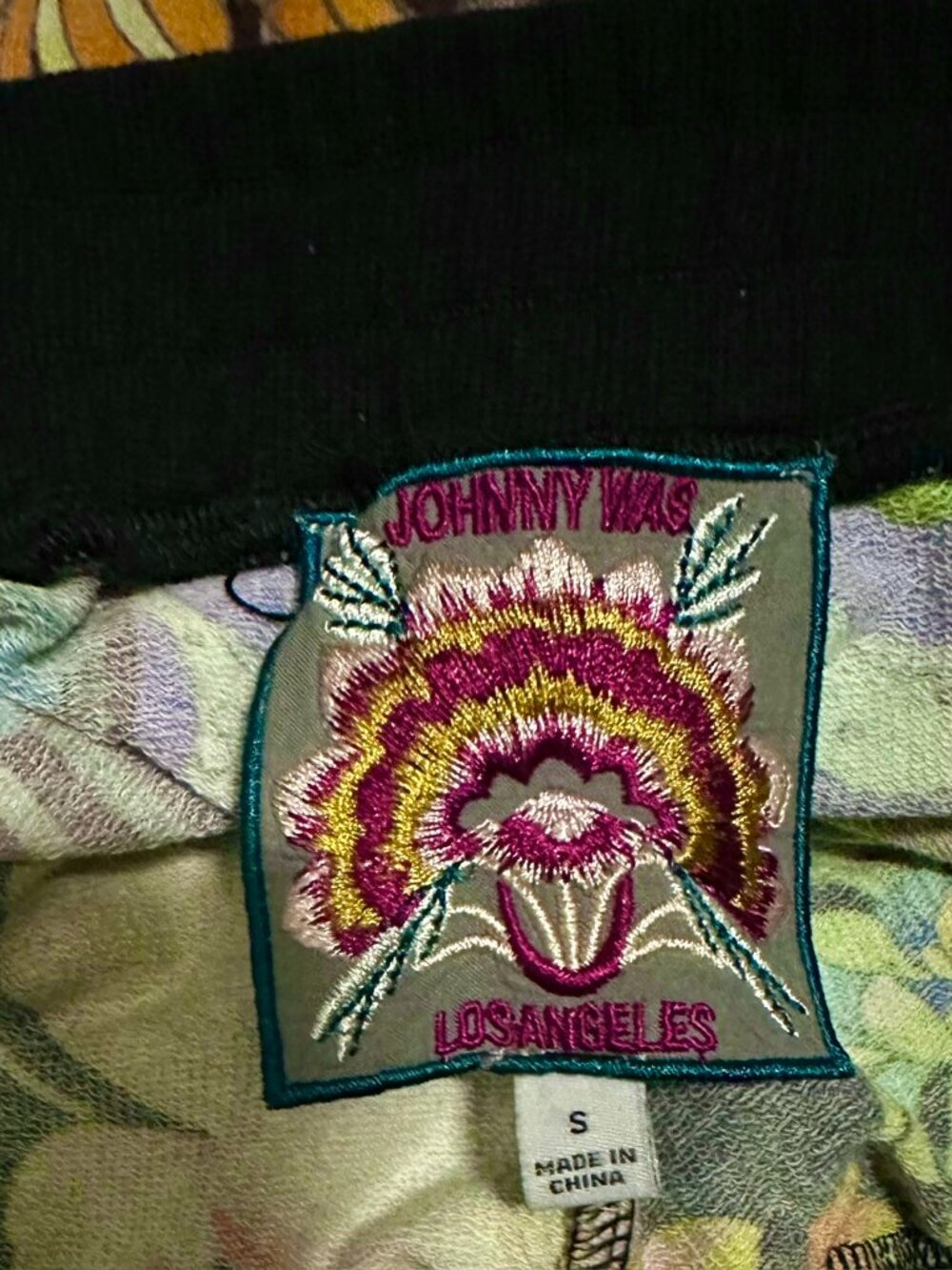 Johnny Was Boho Black Dreamer Velvet Mix Pull-On Pant  - Size S - Picture 5 of 5
